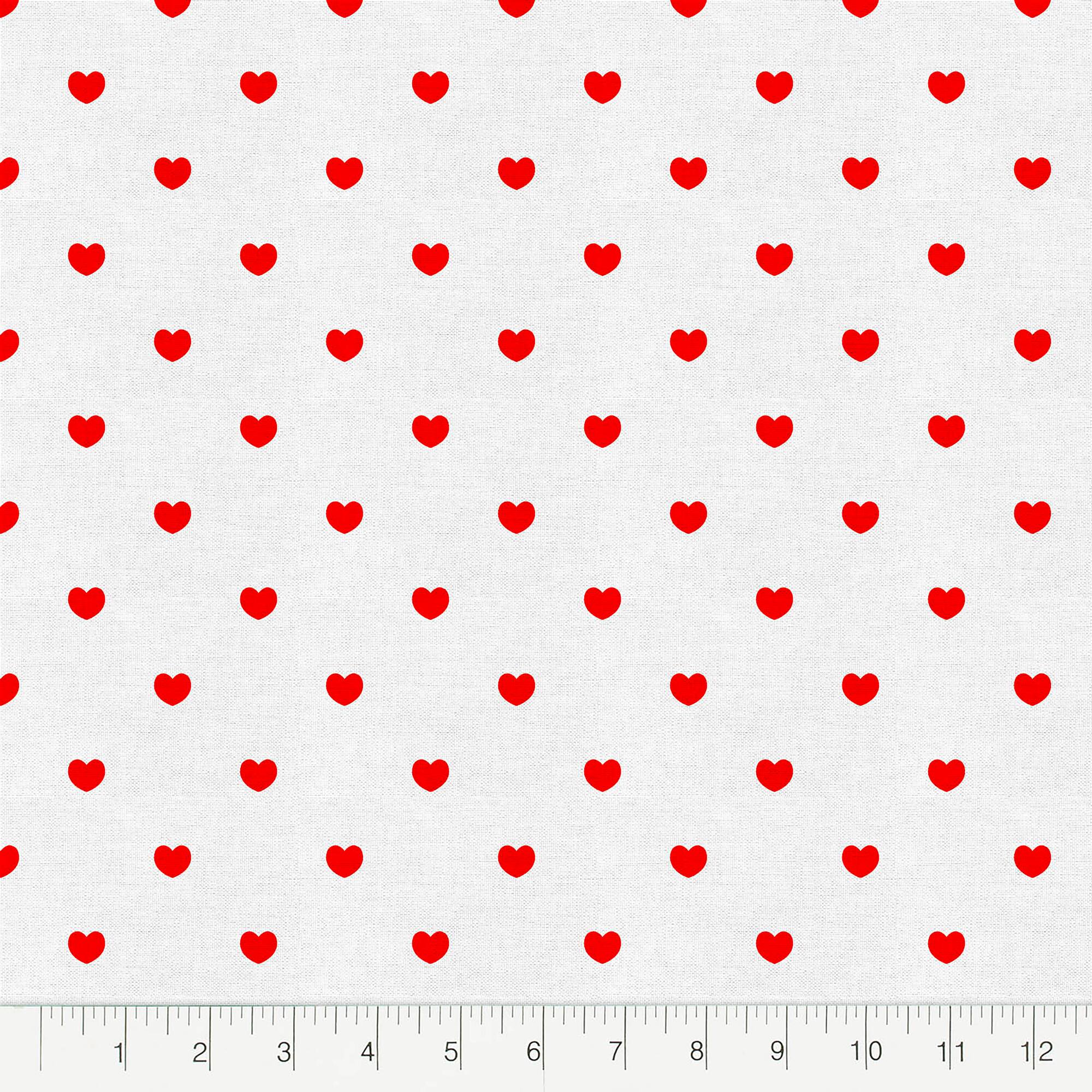 Fabric Editions White Hearts Cotton Fabric